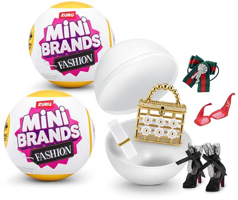 Mini Brands Fashion Series 3, by ZURU Real Miniature Fashion Brands Collectible Toy, 2 Capsules of 5 Mystery Miniature Brands for Girls, Teens, Adults and Collectors (2 Pack)