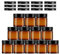 Amber Lot de 12 pots vides en verre ambré transparent 100 ml avec couvercle pour lotion, crème, mini bougies, cosmétiques, voyage, utilisation à la maison