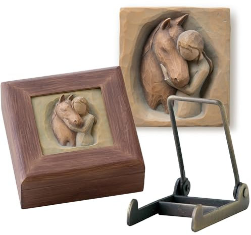 Willow Tree Quiet Strength Plaque with Stand plus Quiet Strength Memory Box, Sculpted Hand-Painted 3