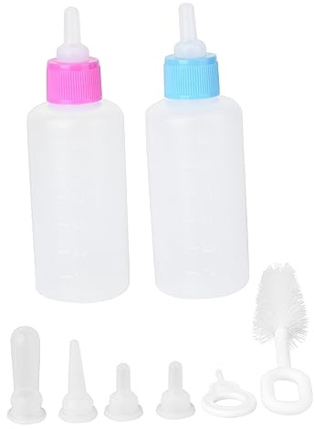 Mipcase 2 Sets Bottle for Cat Nursing Feeding Bottles in Pink and Blue Young Kittens and Puppies