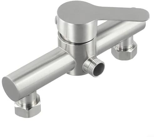 Miscelatore termostatico per doccia, in acciaio, miscelatore per acqua calda e fredda, maniglie in metallo a parete