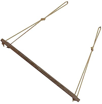 Hängendes Wandregal aus Seil mit Holzbrett, Kaffeefarben, für Zuhause