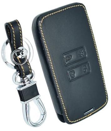 OTMIK Läder Smart Key Protectorfodral Nyckelväska Nyckelring passar för Renault Captur Koleos Kadjar Arkana Megane Dacia Duster Sandero Nyckeltillbehör, Brun, 10 x 5.5 x 1.3 cm