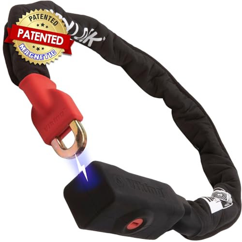 Seatylock Viking Bike Chain Lock with Key - Magnetic Patented Sold Secure Gold Rated - Heavy Duty Anti Theft - Smart Ultra Security Bicycle Lock (110 CM - 43.3)