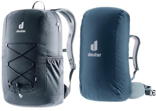 deuter Gogo Tagesrucksack (25 L), Schwarz & Unisex-Adult Raincover I Regenhülle, ara, 20-35 L