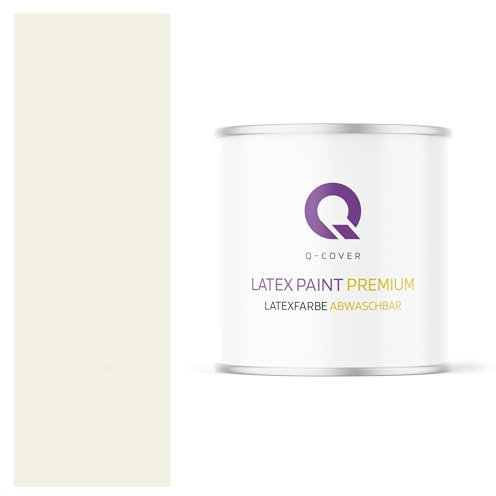 Q-COVER Latexfarbe Abwaschbar 2L (ca.14m2) Weiß-gelb Farbton Innenfarbe Wandfarbe Deckenfarbe Klasse 2 Mattfarbe Für Allergiker Scheuerfest Geruchlos Frei Von Voc