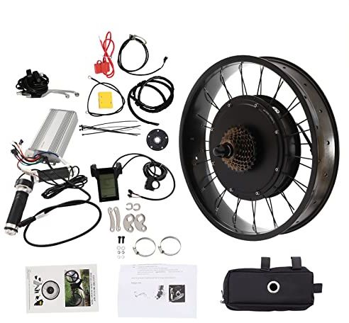 Vielrosse Kit de conversión de rueda trasera para bicicleta eléctrica de 20 pulgadas, 1500 W, 48 V, LCD, para motor trasero