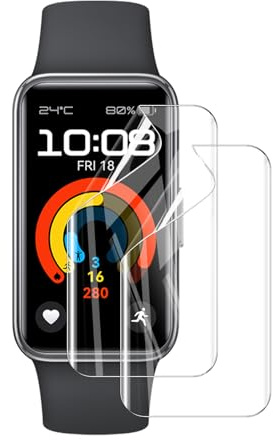 Natbok 2 Piezas Protector de Pantalla para Huawei Band 9,Cobertura Completa TPU Film HD Flexible Protección,Sin Burbujas, Anti Arañazos Huawei Band 9 Protector Pantalla