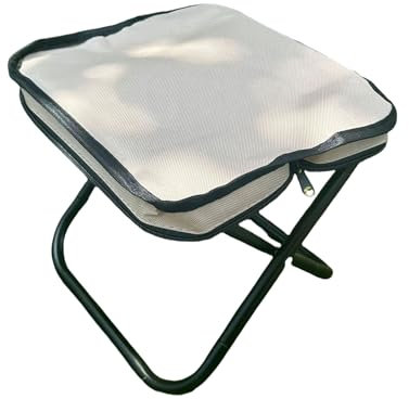 Mafagwre Klappbarer Campinghocker, Leichter Tragbarer Angelhocker Mit Trage Tasche Und Reißverschluss, Zusammenklappbarer Campinghocker Für Wandern, Picknick, Reisen, 26x26x23cm (C)