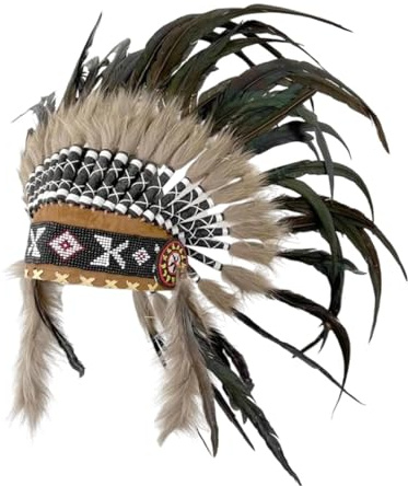 Nishiyuenyi Indischer Kopfschmuck Dressing Chief Indian Hut für thematische Partybühne Performance