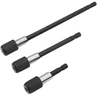 FortuneGlobe Asta di estensione magnetica 3 pezzi, puntare avvitatore magnetico, porta avvitatore, punta esagonale 1/4 barra di sgancio rapido, bussola cacciavite porta punte