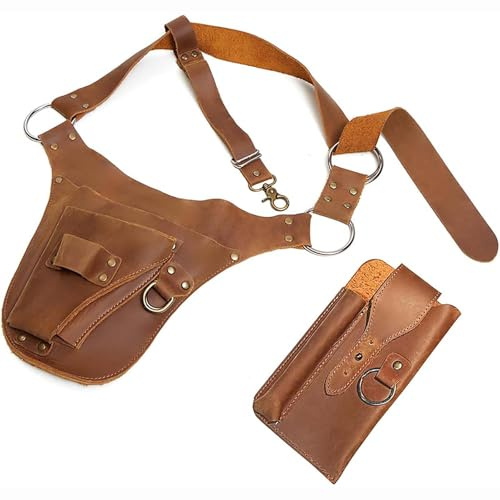 SUPER FOREST Ceinture à Outils de Jardinage, Petite Ceinture en Cuir, Cadeaux de Jardinage, Sac pour Femme, étui de Fleuriste, Trousse à Outils multifonctionnelle personnalisée, Marron Naturel