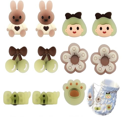 WUSJCOF 10 pezzi decorazioni luminose per scarpe, charms in PVC, accessori per scarpe bambini, decorazioni per zoccoli ragazze