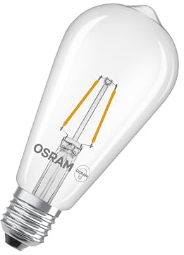 OSRAM Lampe LED Star Edison ST64 25 Filament, 2700 K blanc chaud, 1,8 W, E27, transparente, 250 lm, 15 000 h, pour suspensions, look vintage, décorative