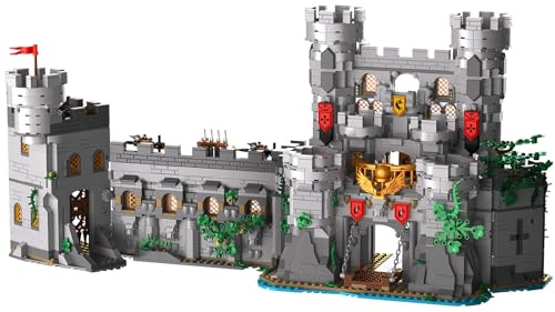 Mittelalterliches Burg Bausteine Set für Erwachsene,Mittelalterliches Schwert des Heiligen Geistes Burg-Modellbausatz,3-in-1 Kreatives Retro Burg Spielzeug Bauset für Jungen und Mädchen (2484 Stück)