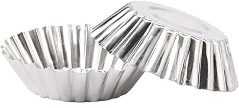 SOIMISS 50pcs Nonstick Egg Tart Moulds Metal Lined Tartlets Pans Baking Cups for Muffins Cookies Cheesecakes Quiches with Premium Tinplate for Even Heat Conductivity and Easy Release