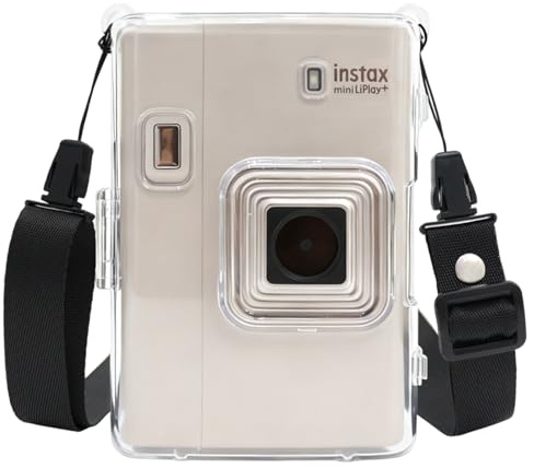 Rieibi Funda Transparente para INstax Mini Liplay+/LiPlay Plus, PC Crystal Funda para cámara Fuji Liplay+, Accesorios de Transporte Duros con Correa de Hombro extraíble(No para Instax Mini Liplay)