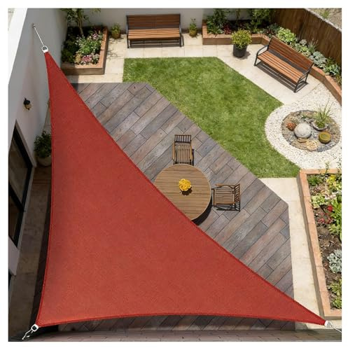 SPXMQSS Telo Ombreggiante Esterno Vela Ombreggiante Triangolare Tenda da Sole per Esterno Rete Ombreggiante Anti-UV Telo Copertura Pergolato Red 4x4x5.8m