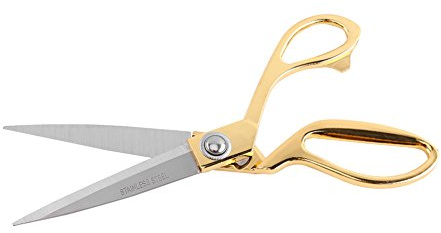 Schneider Nähen Schere, Akozon Edelstahl scharfe Klinge Schneiderscheren Gold Farbe Griff