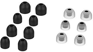 Tencloud Embouts en Silicone Souple pour écouteurs Huawei Freebuds 4i/FreeLace Pro/Active Earphone 3/Sony WF-1000XM3 (Noir)