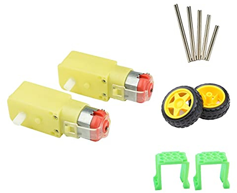 CHANCS Einwellenmotor Mini DC Motor 3-6V Mit dem Rad Smart Auto Roboter Getriebemotor 2PCS 5 Paar Motorwellen