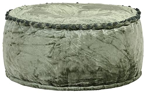 vidaXL Runder Sitzsack aus Samt, Grün, 40 x 20 cm