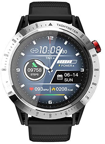 Smart Bluetooth Watch 1.3 Full Touch Screen Sport Wristwatch Waterproof Fitness Watch Activity Tracker With Heart Rate/Sleep Monitor GPS Pedometer Stopwatch For Men Women (Silver)