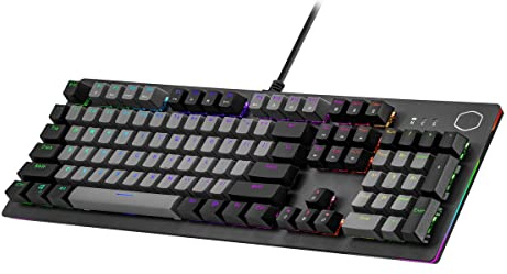 Cooler Master CK352 Tastiera meccanica completa per PC da gioco, interruttori marroni tattili, illuminazione RGB personalizzabile e barre luminose, schema doppio keycap, QWERTY (CK-352-GKMR1-US)