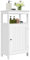 Yaheetech Meuble Salle de Bain, Armoire de Rangement sur Pieds, avec 1 Etagère de Rangement Ouverte, 1 Plateau Réglable, 1 Porte, 45 × 30 × 83,5 cm Blanc