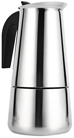 Haofy 450ml Edelstahl Mokka Kaffeekocher, hitzebeständiger Griff | Bräht aromatischen in Minuten, dichte Abdichtung gegen Auslaufen, für alle Herdarten, kompakte Größe für Küche & Bür