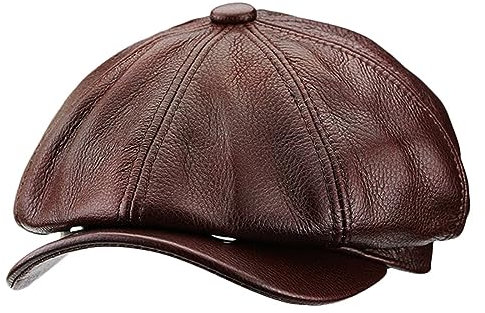 Barett Cap Herren Schiebermütze Gatsby 8 teilig Newsboy Flat Cap Leder Schirmmütze