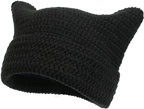 Yixda Warm Strickmütze Damen Mädchen Katzen Ohr Mütze Wintermütze Beanie Hut