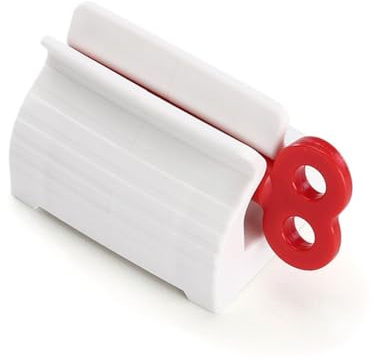 XIZONLIN 5Pcs Toothpaste Squeezer Rolling Tube Squeezer Plastic Toothpaste Dispenser Rotate Toothpaste Seat Holder Stand Roller Squeezer for Bathroom Red