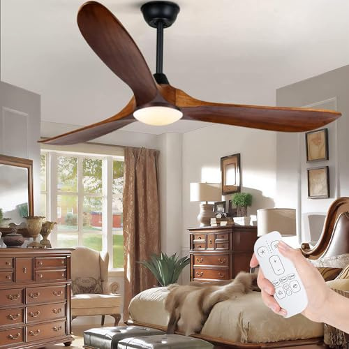 XSGDMN Deckenventilator für den Außenbereich mit Beleuchtung, 152 cm, groß, leiser Dauerstrommotor, für Terrasse, Veranda, Wohnzimmer und Landwirtschaft