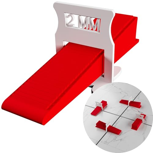 M&N Fliesen Nivelliersystem Set 1mm, 1,5mm, 2mm, 3mm Mega- Auswahl (1000x 1,5mm Laschen 200x Keile) - Fliesen-Verlegehilfe Werkzeug für Leien & Profi - Fliesenleger Fliesennivellierungssystem Zubehör