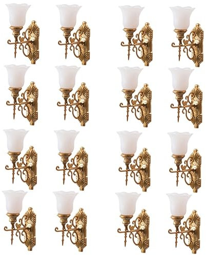 Vaguelly 16stücke Miniatur Wandlampe Dekorative Beleuchtung Für Puppenhäuser Mikro-landschaften Warmweiß Stilvolle Tischlampen Für Kreative -projekte Für Sandtisch-Dekorationen