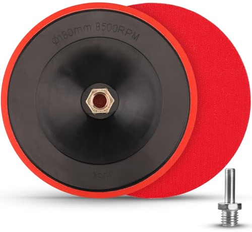 MOGRQAP 180 mm Schleifteller Klett, Polierteller mit M14-Bohradapter | 7 Zoll Stützteller für Bohrmaschine/Winkelschleifer, Schleifen Polieren Pad für Holzbearbeitung Metallpolieren