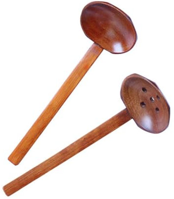IMIKEYA 6pcs Japanese Wooden Spoons Long Handle Soup Spoons for Kitchen Use Home Dinner Table Utensils