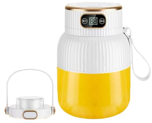 Syayw Portable Citrus Juicer, Citrus Blender, Portable Citrus Juicer, Rechargeable USB Food Mixer with Digital Display, 600ml for Smoothies