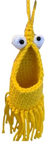 QUEENYARD Handmade Crochet Alien Plant Hanger Indoor Hanging Bag Planter Storage Basket For Home Bedroom Office Decoration