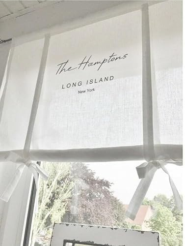 Raffrollo The Hamptons Gardine Vintage bedruckt Vorhang Shabby Chic Landhaus Raffgardine viele Größen