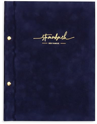 A4 Stammbuch Azul Dunkles Blau Hochzeit Samt Familienstammbuch Hochzeit incl. Prospekthüllen und Einleger