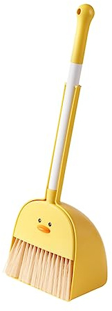Juego de Escoba de PP y Pet Recogedor para Pequeña 1 Set y Niños Amarillo | Rebabas, Flexible y Seguro para Niños, Uso en Hogar y Jardín de Infancia