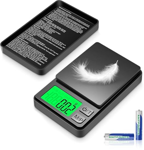 HORNBILL 0.01g/200g Digital Kitchen Scales, Precision Pocket Scales with LCD Display and Tare Function, Electronic Weighing Food Scales with 6 Weighing Units for Jewelry, Powders, Laboratory, Coffee