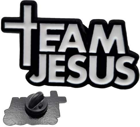 Lunexus Anstecknadel Kreuz Lapel Pin Team - Schwarz-Weiß, 3,05 × 1,78 cm | Lapel Pin mit Butterfly-Verschluss, gesegnet mit Zertifikat - für Jeansjacke, Rucksack, Cap - zu Kommunion, Firmung, Taufe