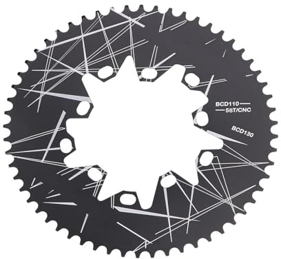 MHADBKH Kettenblatt aus Aluminiumlegierung, ovale Scheibe für Rennräder, 52T/54T/56T/58T/60T Fahrräder, ovale Scheibenkettenblatt