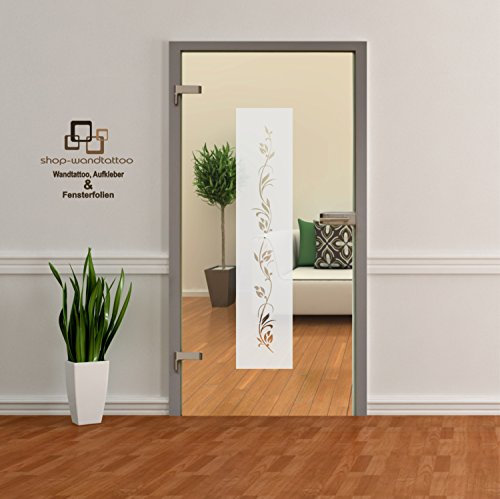 Glastür Aufkleber Tattoo Folie Glasdekor Fensterfolie Sichtschutz Wohnzimmer, Bad, Küche oder für alle Glasflächen Sichtschutzfolie für Türen GDT007 Größenwahl (ca. 80cm x 18cm)