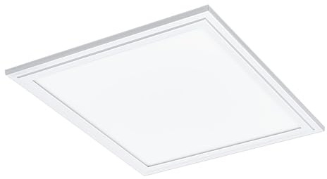 EGLO connect LED Deckenleuchte Salobrena-C mit Fernbedienung | Smart Home Deckenlampe dimmbar, Panel aus Aluminium und Kunststoff in Weiß, warmweiß - kaltweiß, RGB, 30 x 30 cm