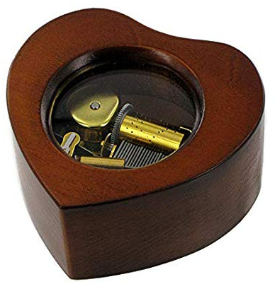 Lutèce Créations Spieluhr/Spieldose/Musikdose aus Holz in Herzform mit 18-Ton-Federspielwerk - Fluch der Karibik - Thema von Davy Jones (Hans Zimmer)