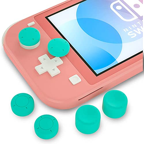 Switch Lite Thumb Grips – Turquoise Joystick Caps for Nintendo Switch Lite, Soft Anti-Slip Thumb Stick Covers, Multiple Sizes for Better Grip & Control